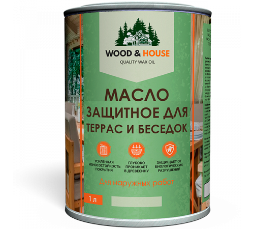 Заказать МАСЛО ЗАЩИТНОЕ ДЛЯ ТЕРРАС И БЕСЕДОК WOOD & HOUSE в Ангарске, Иркутская область