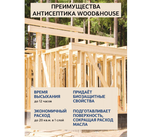 Заказать ГРУНТОВОЧНЫЙ АНТИСЕПТИК WOOD & HOUSE в Ангарске, Иркутская область